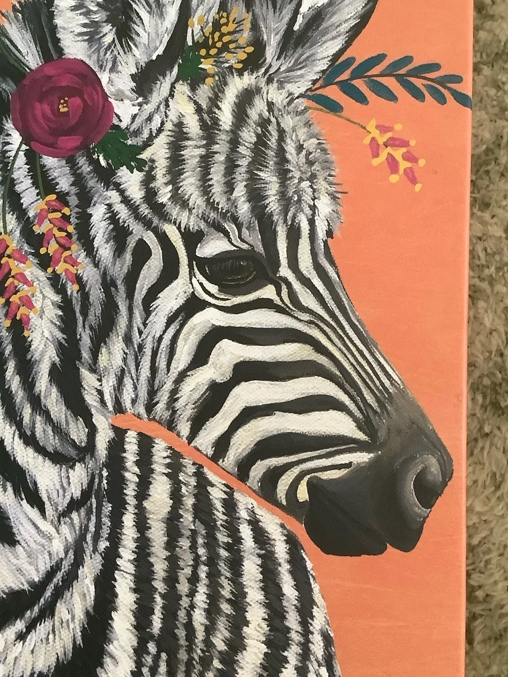 Floral Zebra Spiral Hardcover Journal Notebook ~120 lined pages NWT OCS Designs